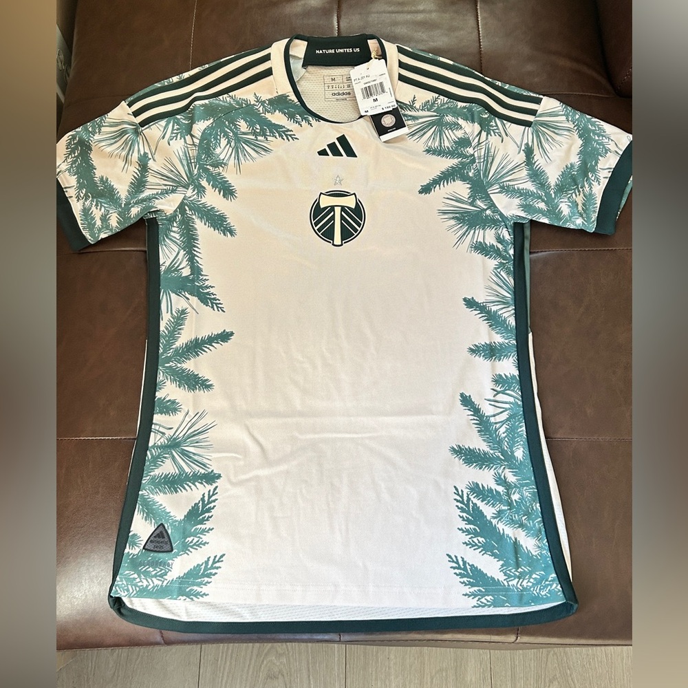 adidas White & Teal Portland Timbers Soccer authentic Jersey